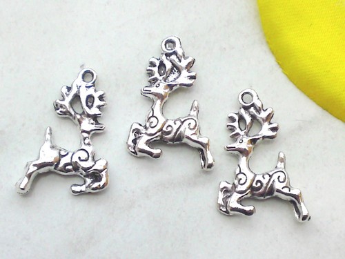 Anhänger hirsch 24x16mm - 5x,