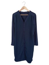 LAURèL Damen Blusenkleid Hemdblusenkleid Gr. 46/3XL Blau Casual Viskose