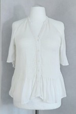 EDC by ESPRIT romantisch Crash Opik BLUSE Gr. M / 38 40 42 crem weiß off white