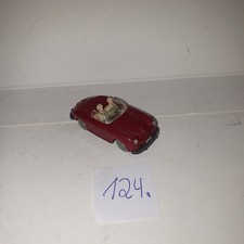 Wiking PKW, Porsche 356 Cabrio, Karosse weinrot, Bodenplatte anthrazit