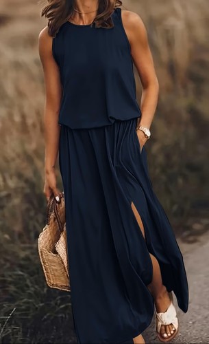 Markenlos maxikleid blau ohne - markenlos,
