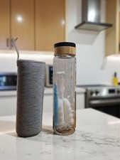 Teeflasche Glas Sandbraun 1L