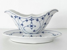 Oskar Schaller Vintage Sauciere Soßenterrine 400ml Indisch Blau Strohblume