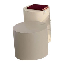 Ivano Redaelli 2er Set Beistelltisch Thais Bezug Narbenleder Creme Und Beige