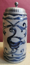 Antiker dekorativer geritzter Westerwälder Walzenkrug 19 Jhdt.
