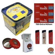 Camel Yellow / Gelb Volumentabak 300g Eimer, Winston Extra Hülsen, Zubehör