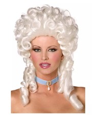 Silberweiße Barock Perücke mit Stöpsellocken