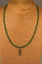 Chromdiopsid Kreuz Anhänger 925 verg. Kette Collier Schmuck Halskette Heilstein