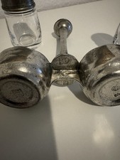 Salz und Pfefferstreuer Set, Glas, Punzen ,Antik.Dachbodenfund