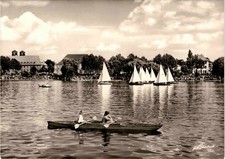 Vintage Postkarte Münster Westfalen Aa See Segelboote Ruderboot Echtfoto ungelau