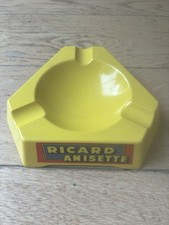 Alter Ricard Werbe Aschenbecher Dreieck Gelb Zigarette Bar Apéro Vintage