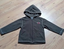 LUPILU leichte Fleece Kapuzen Jacke Hoodie 86/92 braun RV betonte Nähte Taschen 