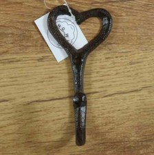 Garderobenhaken Gusseisen Kleiderhaken Wandhaken Antikbraun Herz HK3332