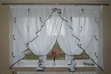 Moderne Fertiggardine aus Voile Schöne Gardine AG21 Fenstergardine Braun Quadrat