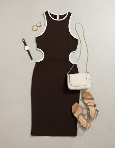 Elegantes cut out midi kleid - cut-out, midi-kleid