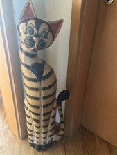 deko katzen figuren holz