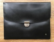 Kollegemappe Aktenmappe Echtleder Jérome Leplat Neu Schwarz ca. 34 x 27 cm