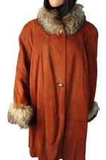 Zeitloser  Ledermantel  Pelzmantel  Gr.46-50 ?  warm gefüttert Swinger  Italien