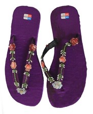 Damen Perlen Bestickt Lila