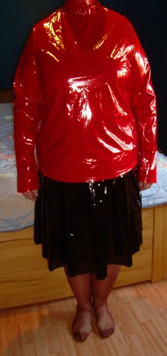 Pvc lack vinyl bluse - ,
