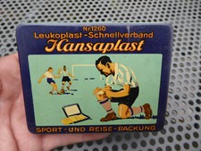 Alte Blechdose Hansaplast Leukoplast Nr.1260 - Fußball Motiv