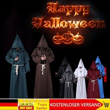 Mittelalterliche-Priester Kostüm Halloween Herren Mönch Robe Umhang Capes Bruder