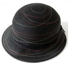 Damen Glockenhut schwarz grau