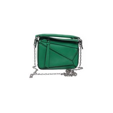Loewe, Umhängetasche, Puzzle Mini, Damen, Leder, Grün/Silber, Einfarbig, 13 #ejc