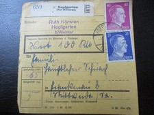 #2053 Paketkarte aus HOPFGARTEN nach Frankenau