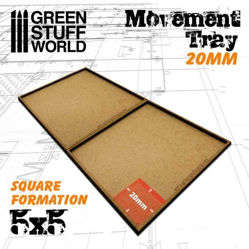 Mdf regimentsbases 20mm 5x5 - regimentsbases,