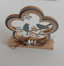 Holz Figur Blume Herz mit