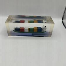 Acrylblock Schiffsmodell Container Schiff AP Hamburg Rar Sammler 