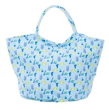 Overbeck and Friends Canvas-Shopper Beachbag Beach Life Hellblau XL Strandtasche