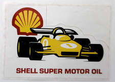 Werbe-Aufkleber Shell Super Motor Oil Rennwagen F1 Tankstelle Motorsport 70er