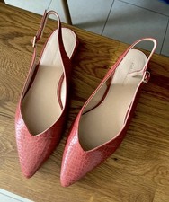 Rote Leder Ballerinas mit