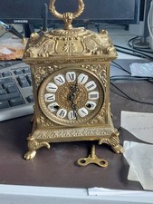 Messing Kaminuhr Tischuhr ca. 24 cm  Franz Hermle Old Vintage