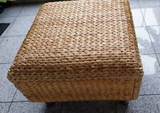 IKEA Klippan stabiler Sitz- und Fußhocker  mit Geflecht aus Palmblättern