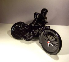 Speedway Fahrer Uhr, 40 cm, vL Ceramics, Eisspeedway SANDBAHN Grasbahn, Motorrad