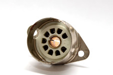 Vintage Noval-Röhren-Fassung / Sockel mit Lötösen, 9-polig, Tube Socket, NOS