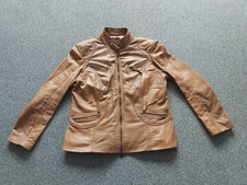 Sehr schöne Cognac Farbene Damen Lederjacke Gr. 44 Marke Cabrini 