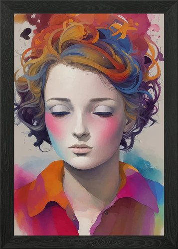 Gerahmtes wandbild mädchen - gerahmtes,