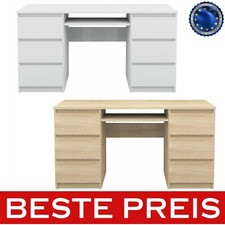 Computertisch Schreibtisch Büro PC Tisch  Esstisch zwei Farben 6 Schubladen
