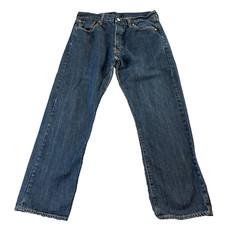 Levi's 501 Jeans 32 28 * dunkle Waschung blau verwaschen 100 % Baumwolle rotes Etikett großer E-Knopf