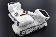 Original Panzer Schuhe Hausschuhe Pantoffeln Handarbeit Schnee Weiß Gr 40-43 NEU