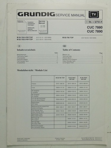 Grundig service manual cuc - service,