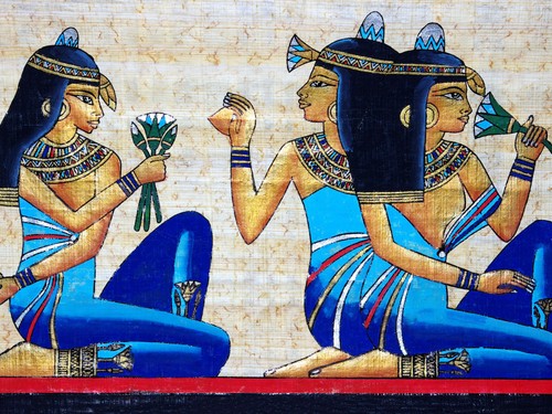 Wandbild ägyptischer papyrus - ägyptischer,