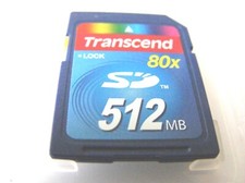 512MB Secure Digital Card 80x  ( 512 MB SD Karte ) TRANSCEND gebraucht