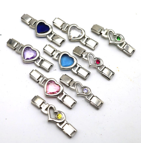 Italian charms open heart - open,