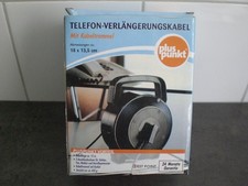 Telefon-Verlängerungskabel mit Kabeltrommel,15 m Box, 3 Anschlüsse