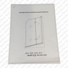 Duschabtrennung 180° Faltwand 100x140cm Badewanne ESG Glas 5mm gebogen